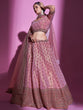 Load image into Gallery viewer, Pink Silk Blend Semi Stitched Lehenga With Unstitched Blouse Clothsvilla