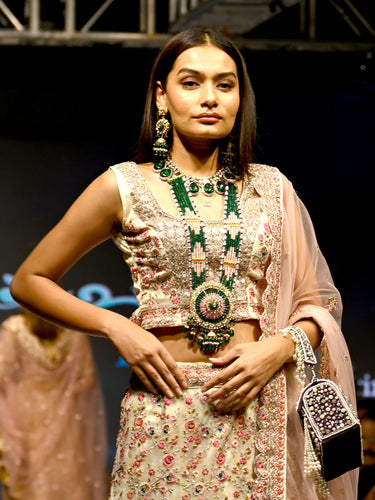 Multicolor Net Semi Stitched Lehenga With Unstitched Blouse Clothsvilla