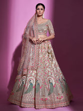 Load image into Gallery viewer, Multicolor Net Semi Stitched Lehenga With Unstitched Blouse Clothsvilla