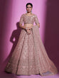 Load image into Gallery viewer, Peach Silk Blend Embroidered Semi Stitched Lehenga With Unstitched Blouse Clothsvilla