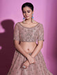 Load image into Gallery viewer, Peach Silk Blend Embroidered Semi Stitched Lehenga With Unstitched Blouse Clothsvilla