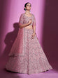 Load image into Gallery viewer, Pink Silk Blend Embroidered Semi Stitched Lehenga With Unstitched Blouse Clothsvilla