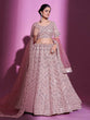 Load image into Gallery viewer, Peach Silk Blend Embroidered Semi Stitched Lehenga With Unstitched Blouse Clothsvilla