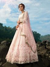 Load image into Gallery viewer, Designer Pink Semi Stitched Lehenga With  Unstitched Blouse Clothsvilla