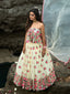 Designer White Semi Stitched Lehenga With  Unstitched Blouse Clothsvilla