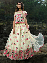 Load image into Gallery viewer, Designer White Semi Stitched Lehenga With  Unstitched Blouse Clothsvilla