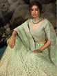 Load image into Gallery viewer, Green Sequins  Sassy Semi Stitched Lehenga With  Unstitched Blouse Clothsvilla