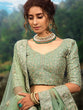 Load image into Gallery viewer, Green Sequins  Sassy Semi Stitched Lehenga With  Unstitched Blouse Clothsvilla