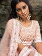 Load image into Gallery viewer, Peach Soft Net Sequins Semi Stitched Lehenga With Unstitched Blouse Clothsvilla