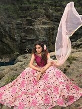 Load image into Gallery viewer, Designer Pink Semi Stitched Lehenga With  Unstitched Blouse Clothsvilla