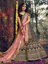 Load image into Gallery viewer, Maroon Pure Velvet Semi Stitched Lehenga With  Unstitched Blouse Clothsvilla