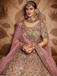 Load image into Gallery viewer, Beige Embroidered Georgette Semi Stitched Lehenga With Unstitched Blouse Clothsvilla