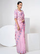 Load image into Gallery viewer, Pink Organza Saree With Unstitched Blouse Clothsvilla