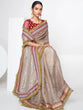 Load image into Gallery viewer, Beige Organza Saree With Unstitched Blouse Clothsvilla