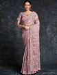 Load image into Gallery viewer, Pink Organza Embroidered Saree With Unstitched Blouse Clothsvilla