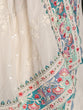 Load image into Gallery viewer, Beautiful White Georgette Embroidered Saree With Unstitched Blouse Clothsvilla
