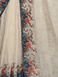 Load image into Gallery viewer, Stylish White Georgette Embroidered Saree With Unstitched Blouse Clothsvilla