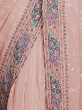 Load image into Gallery viewer, Beautiful Pink Georgette Embroidered Saree With Unstitched Blouse Clothsvilla