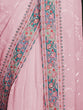Load image into Gallery viewer, Stylish Pink Georgette Embroidered Saree With Unstitched Blouse Clothsvilla