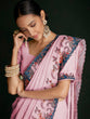 Load image into Gallery viewer, Classic Pink Georgette Embroidered Saree With Unstitched Blouse Clothsvilla