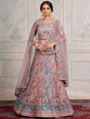 Load image into Gallery viewer, Women's Lilac Net  Semi stitched Lehenga With Unstitched Blouse Clothsvilla