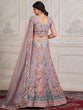 Load image into Gallery viewer, Women's Lilac Net  Semi stitched Lehenga With Unstitched Blouse Clothsvilla