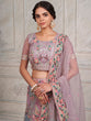 Load image into Gallery viewer, Women's Lilac Net  Semi stitched Lehenga With Unstitched Blouse Clothsvilla