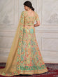 Load image into Gallery viewer, Women's Beige Net Semi stitched Lehenga With Unstitched Blouse Clothsvilla