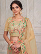Load image into Gallery viewer, Women's Beige Net Semi stitched Lehenga With Unstitched Blouse Clothsvilla