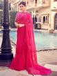 Load image into Gallery viewer, Pink Organza Solid Saree With Blouse Piece Clothsvilla
