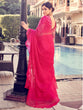 Load image into Gallery viewer, Pink Organza Solid Saree With Blouse Piece Clothsvilla