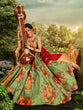 Load image into Gallery viewer, Green Elegant Semi Stitched Lehenga With  Unstitched Blouse Clothsvilla