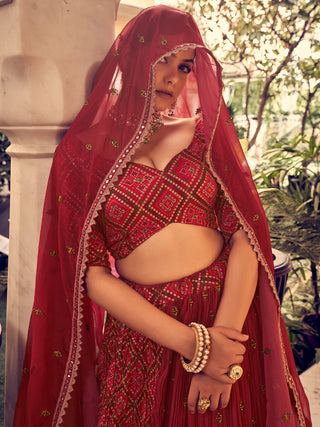 Beautiful Pink Silk Stitched Lehenga with unstitched Choli Set Clothsvilla