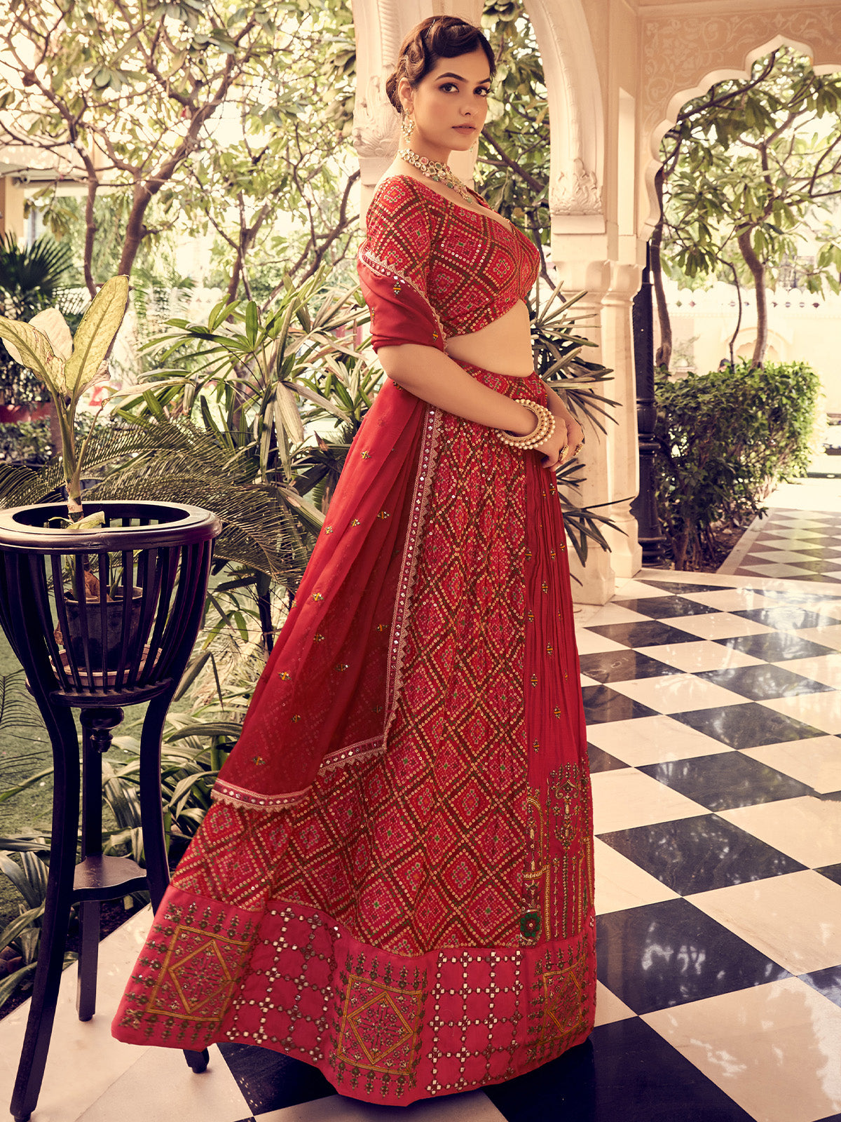 Beautiful Pink Silk Stitched Lehenga with unstitched Choli Set Clothsvilla