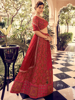 Beautiful Pink Silk Stitched Lehenga with unstitched Choli Set Clothsvilla