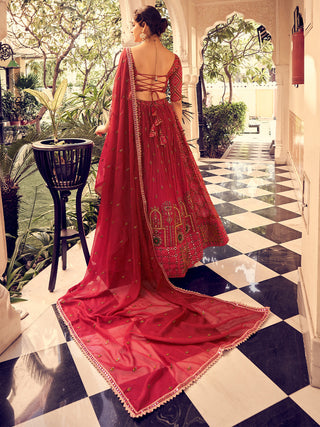 Beautiful Pink Silk Stitched Lehenga with unstitched Choli Set Clothsvilla