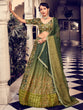 Load image into Gallery viewer, Stunning Olive Green Silk Semi Stitched Lehenga Choli Set Clothsvilla