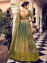 Load image into Gallery viewer, Stunning Olive Green Silk Semi Stitched Lehenga Choli Set Clothsvilla