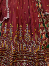 Load image into Gallery viewer, Designer Maroon Silk Semi Stitched Lehenga Choli Set Clothsvilla