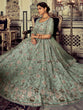 Load image into Gallery viewer, Classic Sea Green Georgette Embroidered Semi Stitched Lehenga With Unstitched Blouse Clothsvilla