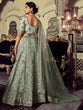 Load image into Gallery viewer, Classic Sea Green Georgette Embroidered Semi Stitched Lehenga With Unstitched Blouse Clothsvilla
