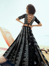 Load image into Gallery viewer, Desingner Black Sequins Semi Stitched Lehenga With  Unstitched Blouse Clothsvilla