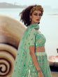 Load image into Gallery viewer, Green Elegant Semi Stitched Lehenga With  Unstitched Blouse Clothsvilla
