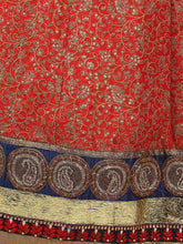 Load image into Gallery viewer, Red Embroidered Art Silk Semi Stitched Lehenga With Unstitched Blouse Clothsvilla