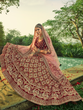 Load image into Gallery viewer, Maroon  Velvet Semi Stitched Lehenga With  Unstitched Blouse Clothsvilla