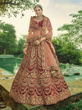 Load image into Gallery viewer, Designer Maroon  Semi Stitched Lehenga With  Unstitched Blouse Clothsvilla