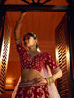 Load image into Gallery viewer, Fancy Maroon  Semi Stitched Lehenga With  Unstitched Blouse Clothsvilla