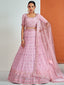 Beautiful Pink Georgette Semi Stitched Lehenga With Unstitched Blouse Clothsvilla