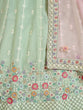 Load image into Gallery viewer, Designer Sea Green Georgette Semi Stitched Lehenga With Unstitched Blouse Clothsvilla