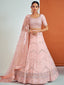Stunning Pink Georgette Semi Stitched Lehenga With Unstitched Blouse Clothsvilla